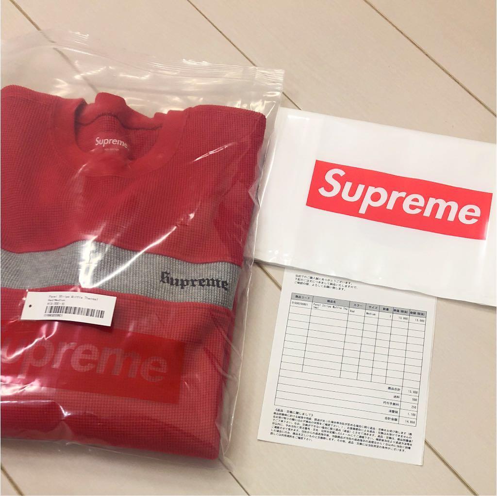 トップス supreme Panel Stripe Waffle Thermal