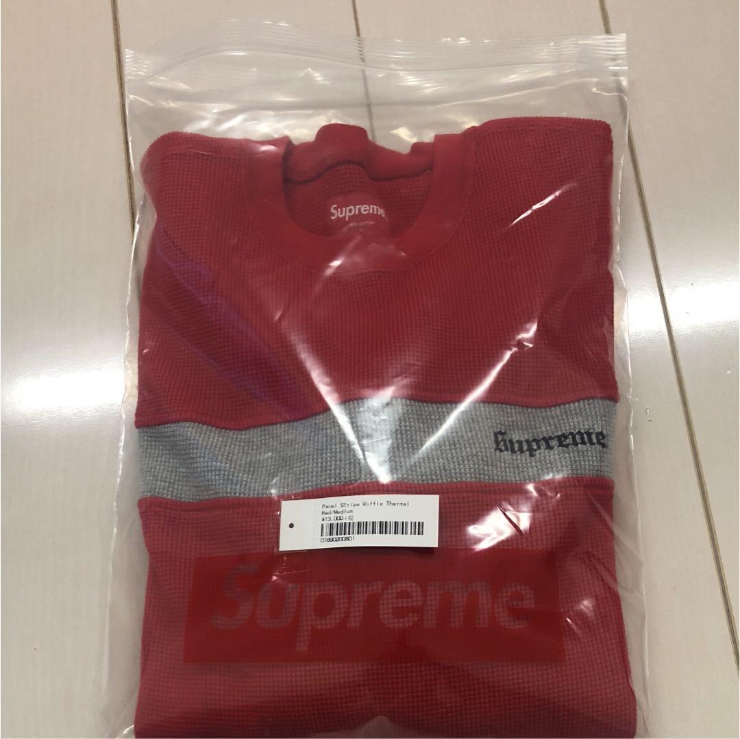 トップス supreme Panel Stripe Waffle Thermal