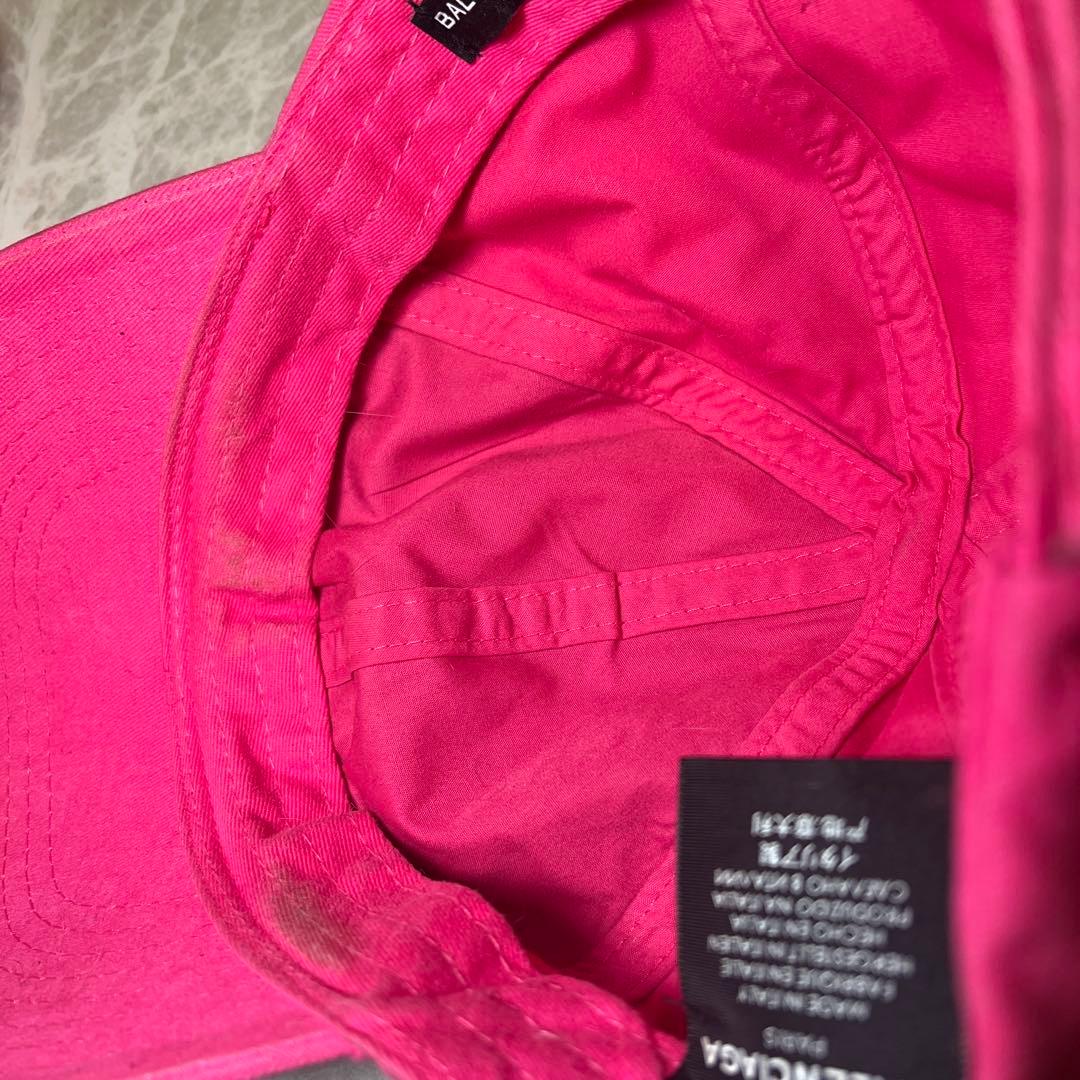 【サイズ調整可能】BALENCIAGA バレンシアガ キャップ 帽子 ピンク