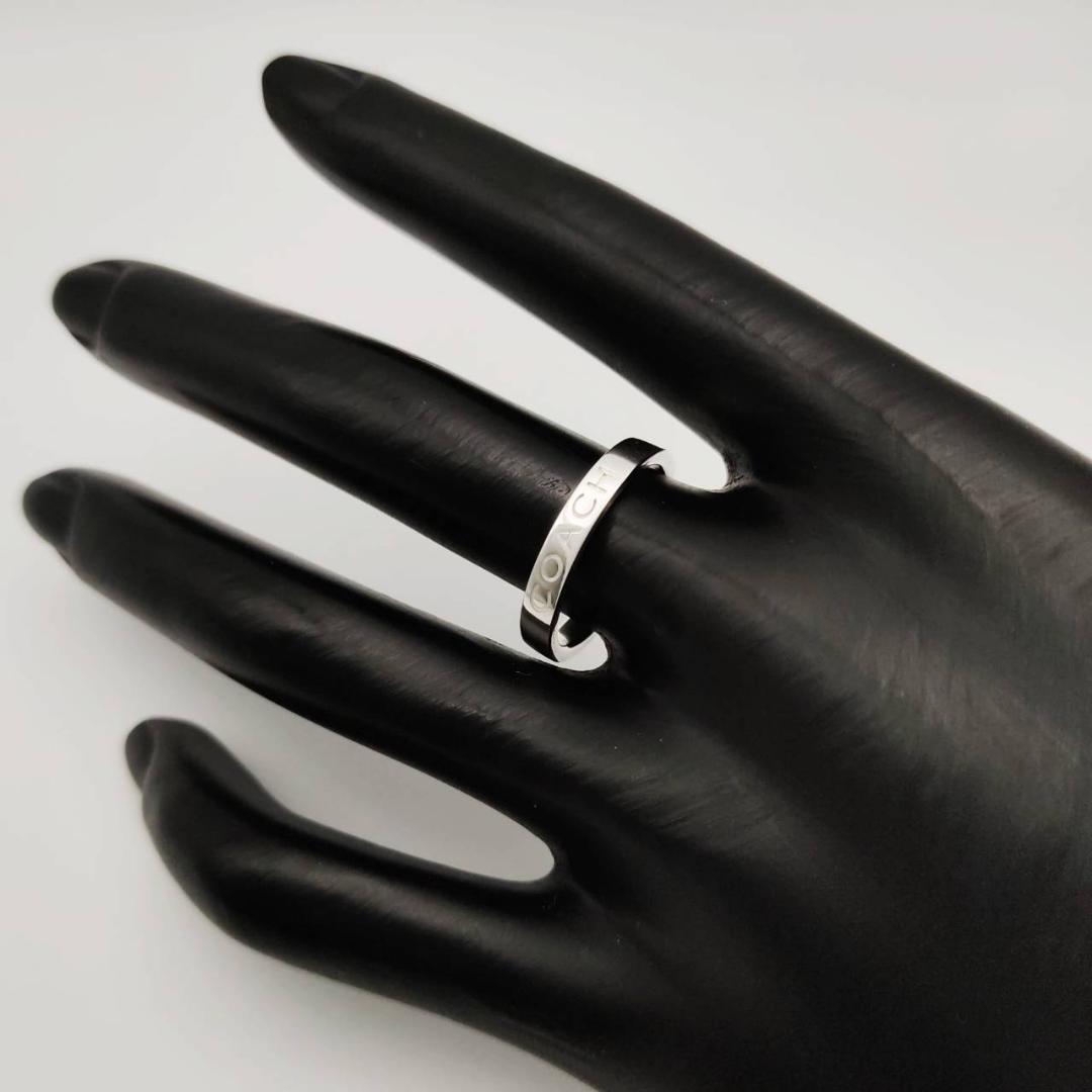 【極美品】✨コーチ　リング14.5号　ロゴ ノーツ　シルバー　COACH　指輪