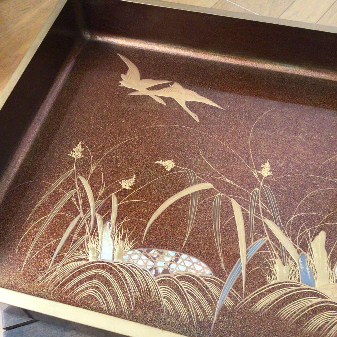 時代漆器　廣蓋　広蓋　骨董　蒔絵　螺鈿　昭和3年　共箱あり　アンティーク