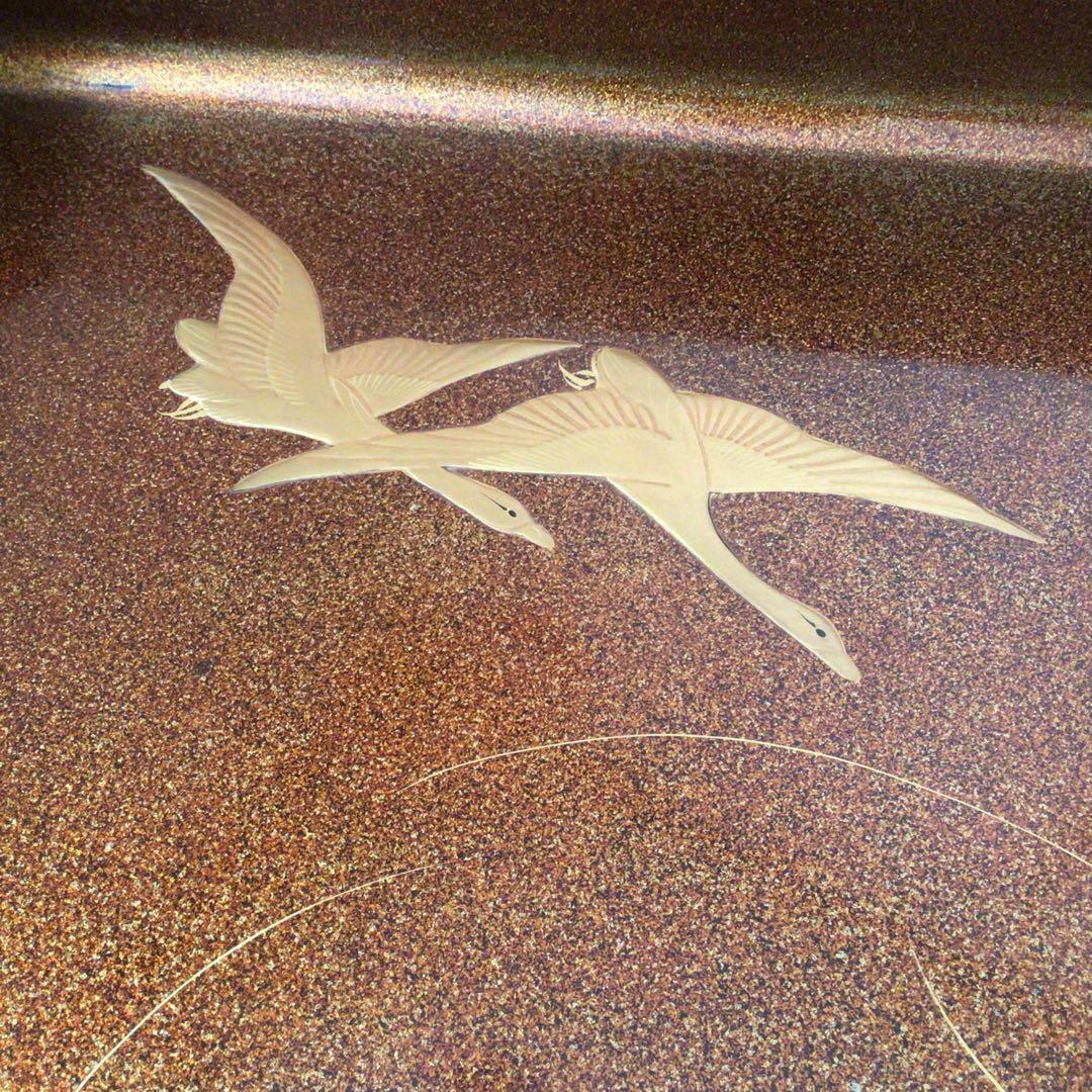 時代漆器　廣蓋　広蓋　骨董　蒔絵　螺鈿　昭和3年　共箱あり　アンティーク