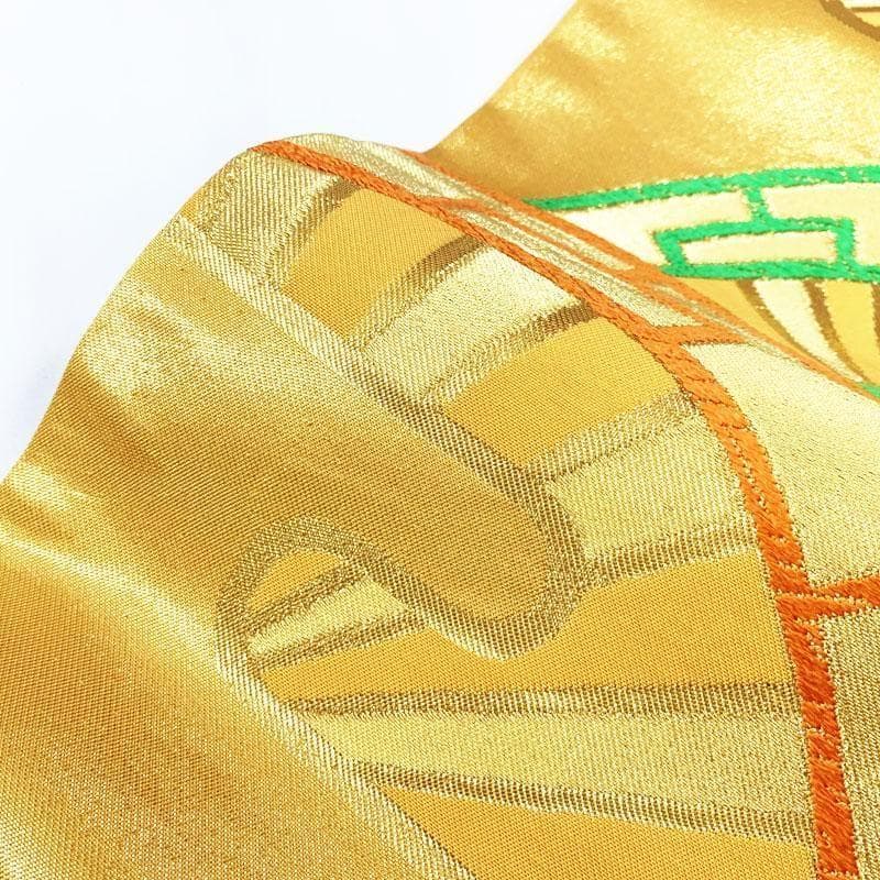 0ag55◆川島織物 祝帯 全通袋帯 源氏車◆十三参り ハーフ成人式 七五三