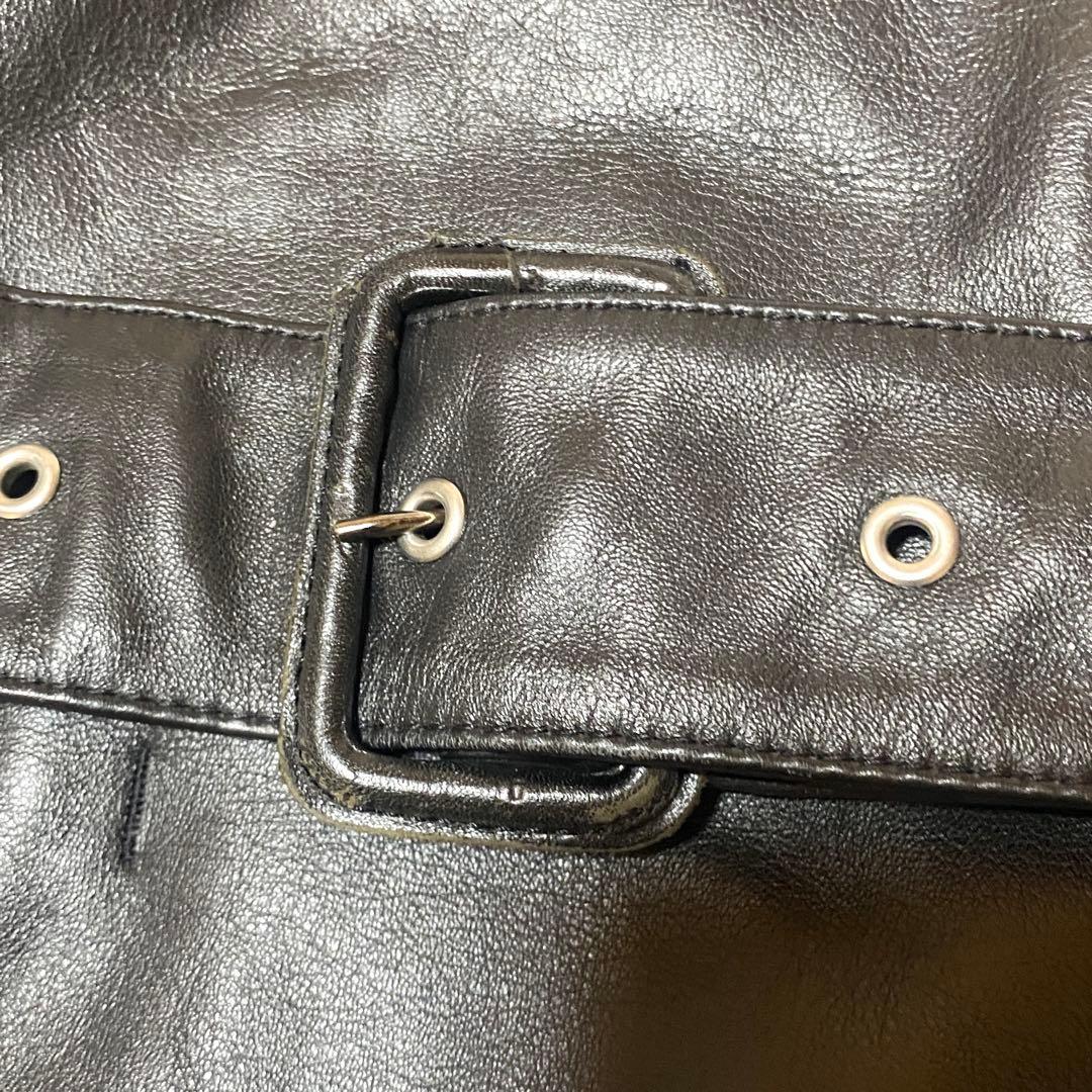美品✨Paul smith トレンチコート 牛革 レザー 黒 ベルト M