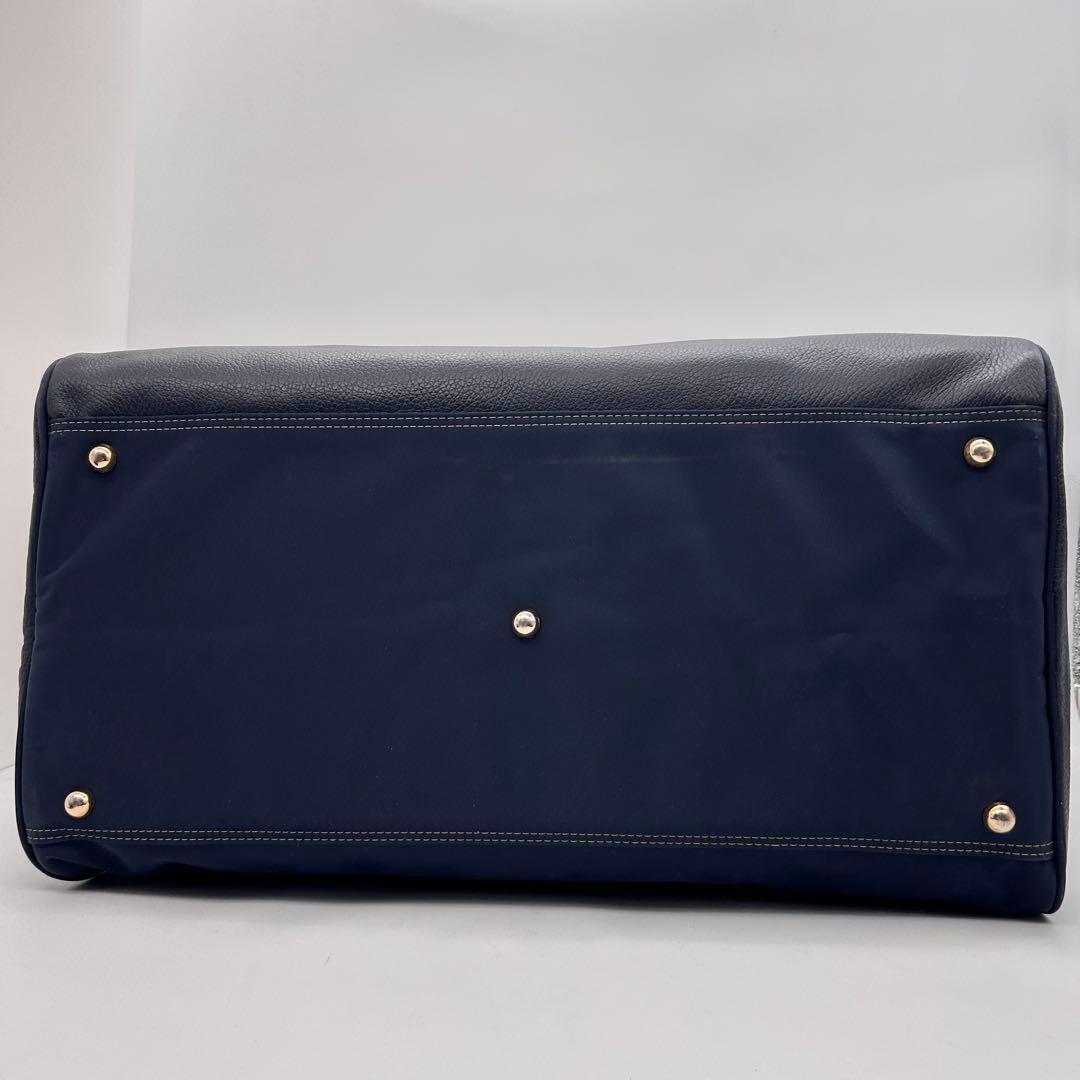 極美品　ヴァレンティノガラバーニ　ボストンバッグ　2way　レザー　ナイロン　紺