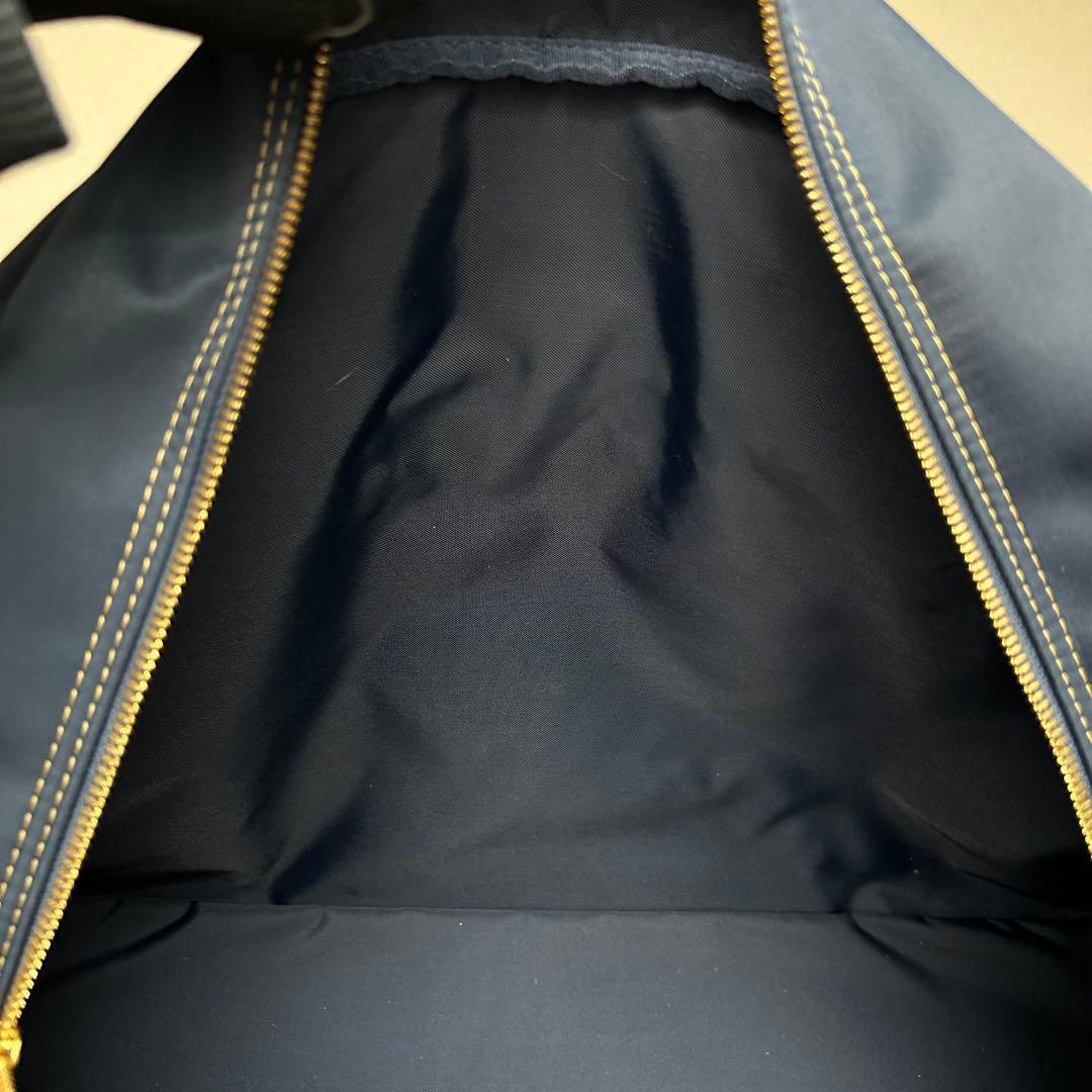 極美品　ヴァレンティノガラバーニ　ボストンバッグ　2way　レザー　ナイロン　紺