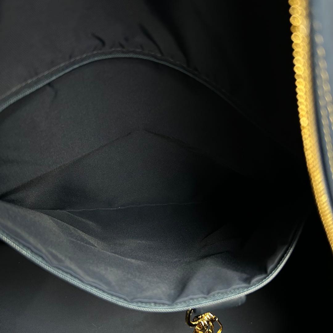 極美品　ヴァレンティノガラバーニ　ボストンバッグ　2way　レザー　ナイロン　紺