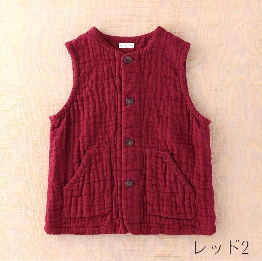 【新品】ウチノ プレミアム ワッフルガーゼ ノーカラー ベスト Ｌサイズ 暖か