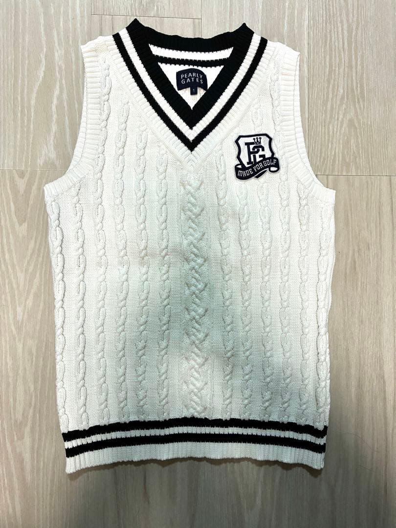 PEARLY GATES パーリーゲイツ ベスト ニット 白 サイズ1