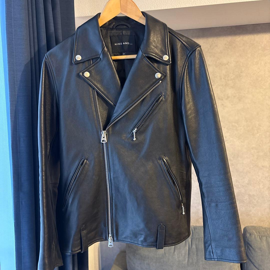 niko and... ラムレザージャケット　ダブル　ブラック　L