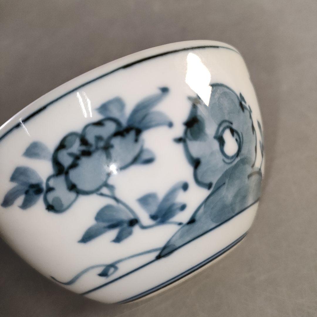 A1268-9/有田焼/源右衛門窯/染錦花草絵小鉢13客/向付/飾鉢/懐石道具/