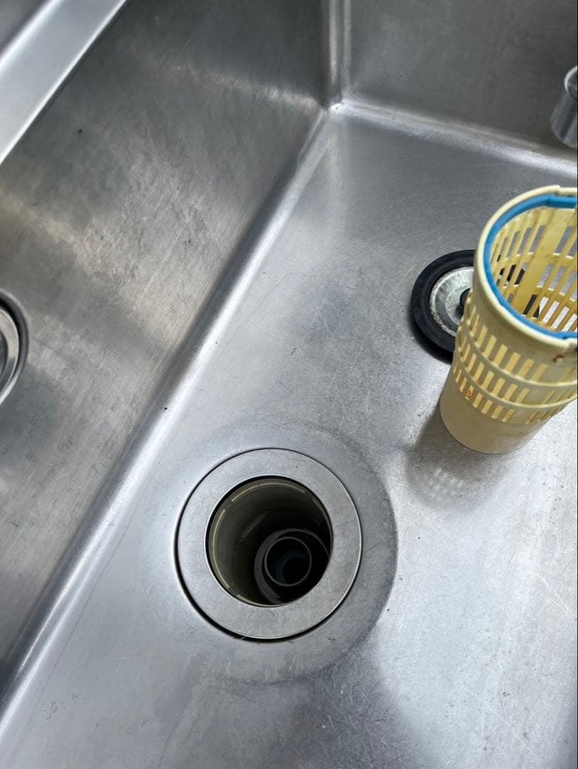 業務用 2槽シンク 2口蛇口付き 幅1500×奥450×高さ820+90