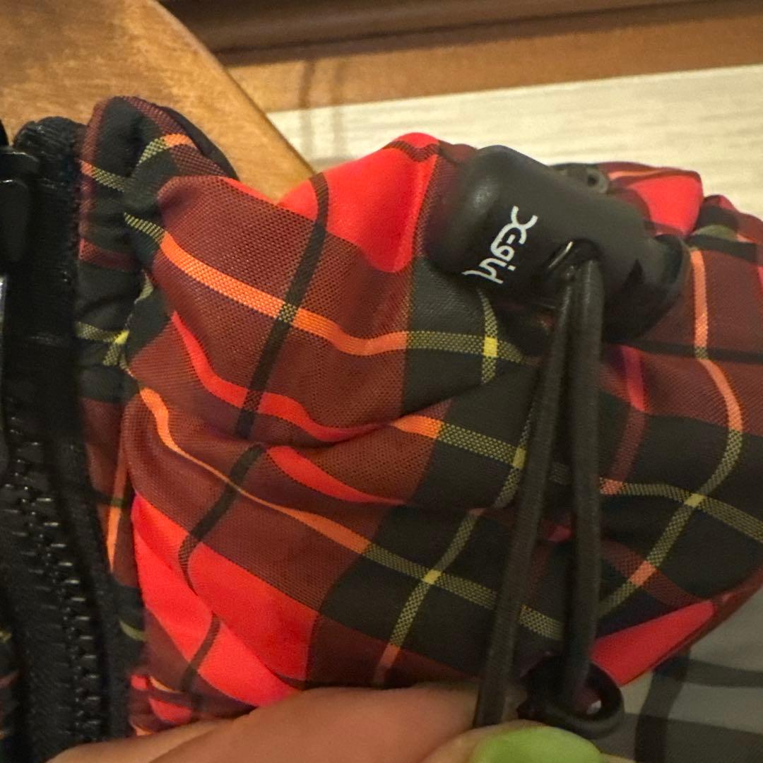 X-girl（エックスガール）のリバーシブルチェックダウンジャケット