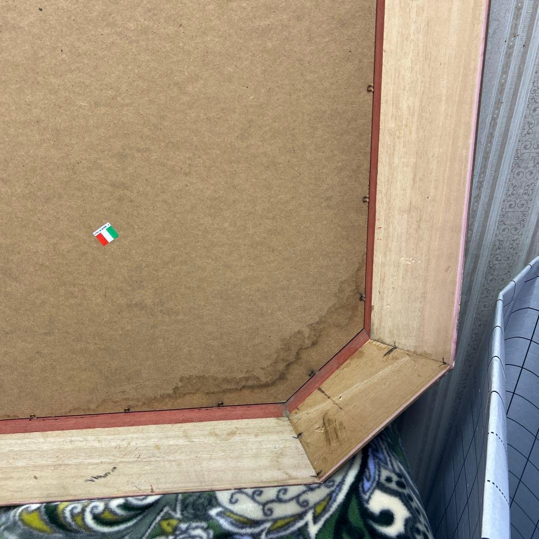 イタリア製　アンティーク　八角　特大ミラー　姿見　インテリア　風水　壁掛け