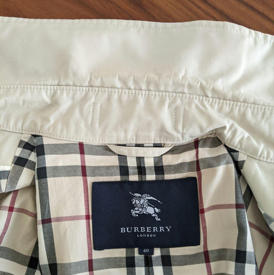 【美品】バーバリーロンドン ミドル丈 トレンチコート ベルト付 40 ベージュ