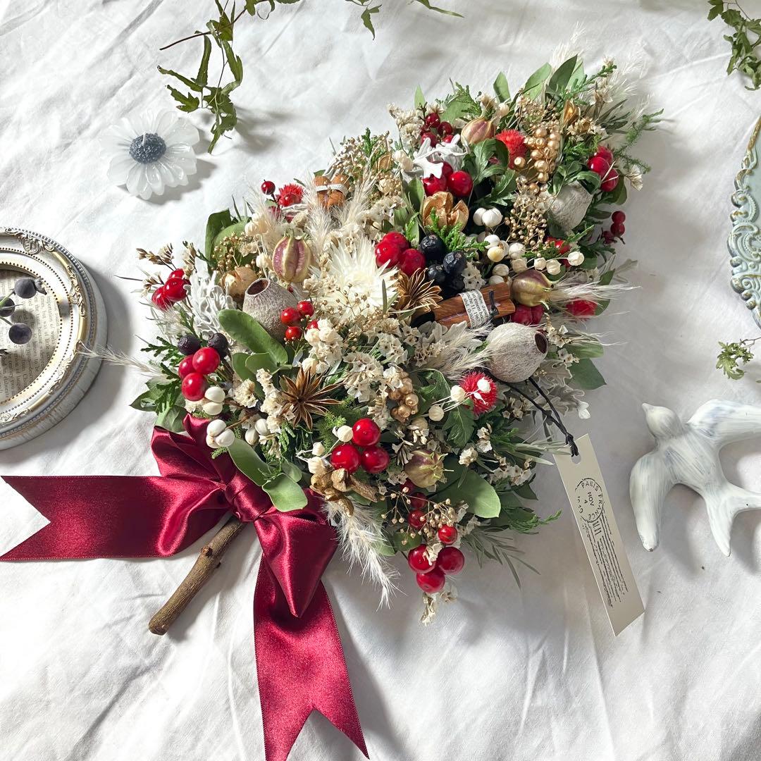 〜❇︎〜クリスマスツリー型壁掛けドライフラワー縦型アレンジ〜❇︎〜