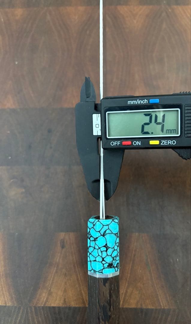 黒崎優　風神　文化(切付) 165mm 包丁　粉末ハイス　ウエンジ柄ターコイズ桂