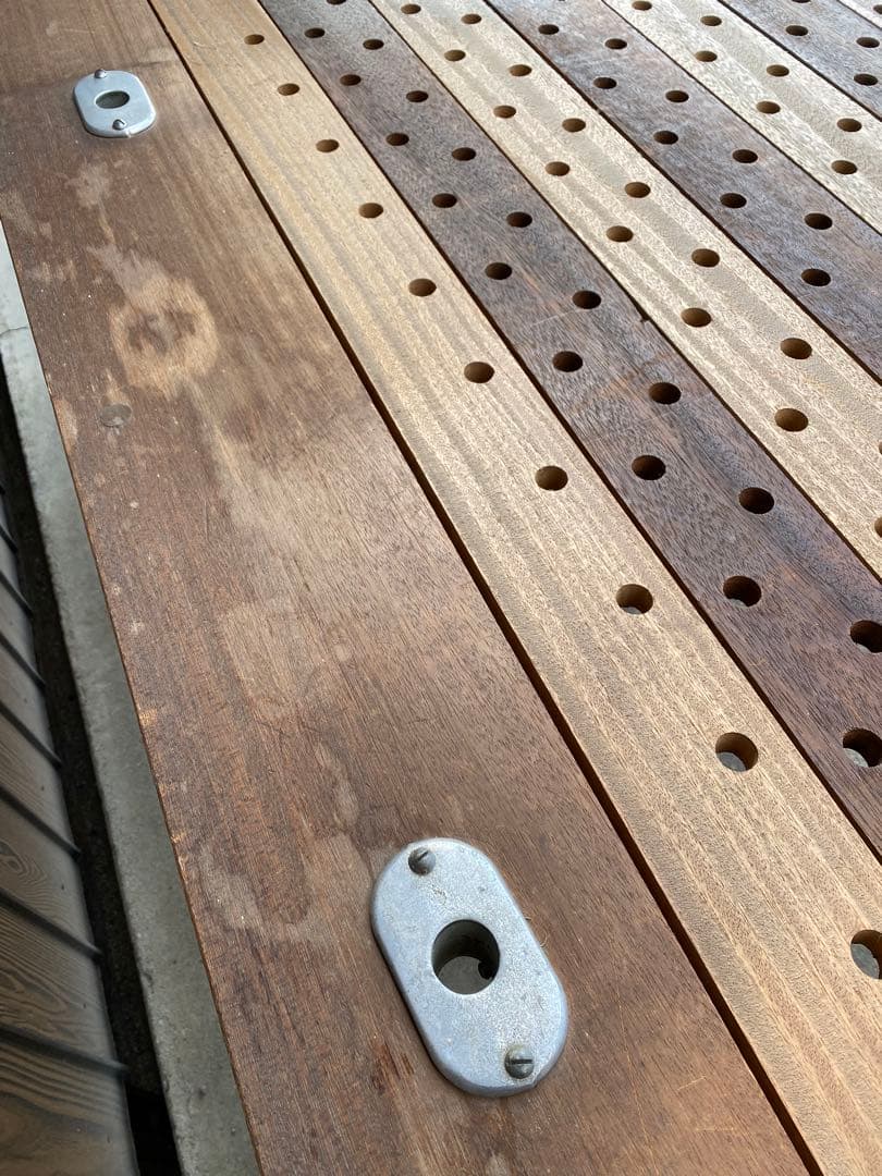 ワークテーブル　ローテーブル　アイアンウッド　鉄脚　作業台　ヴィンテージ