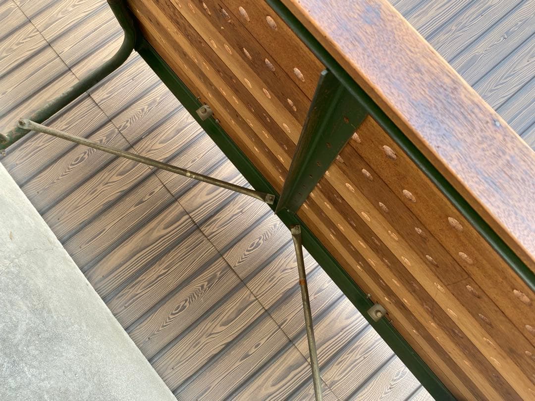 ワークテーブル　ローテーブル　アイアンウッド　鉄脚　作業台　ヴィンテージ