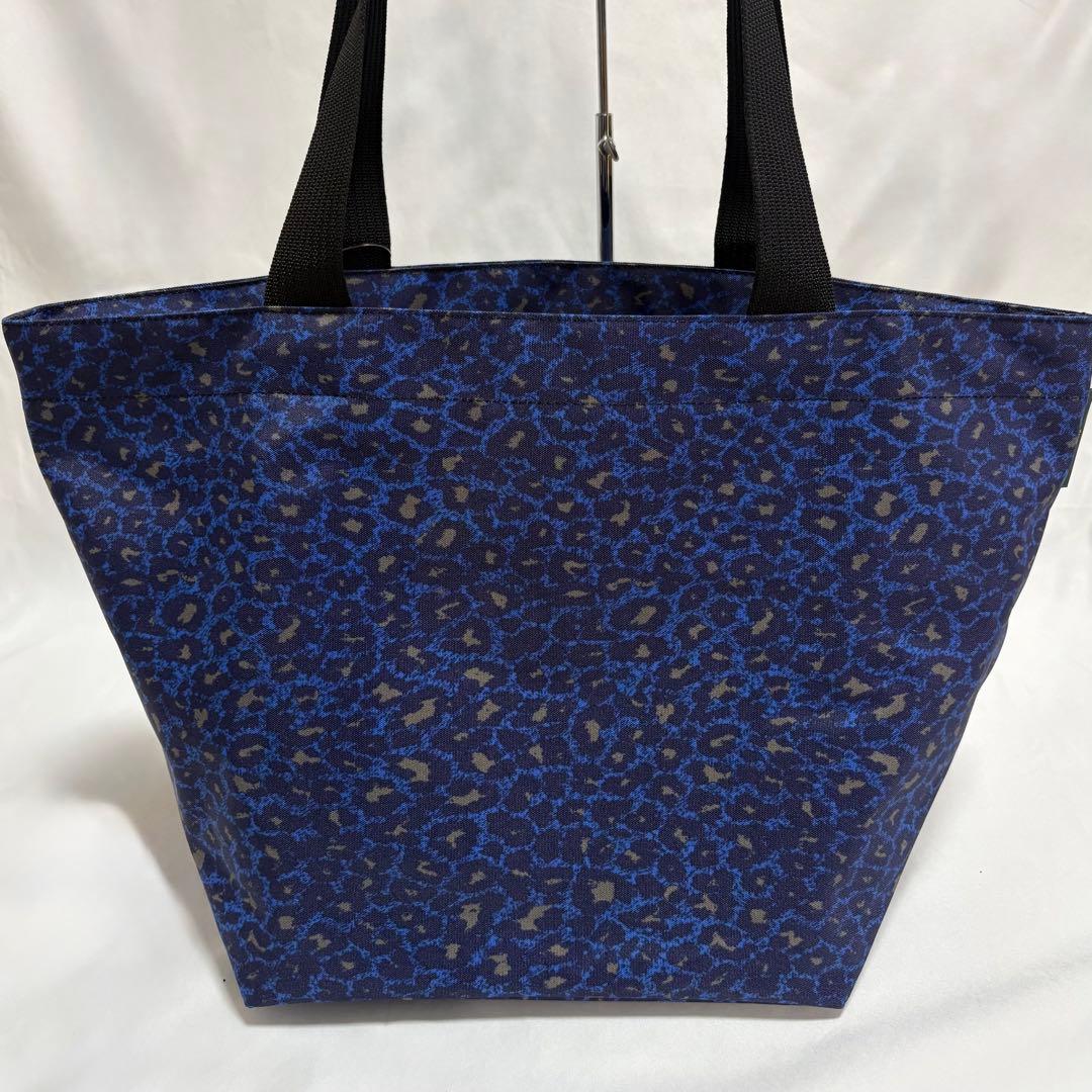 新品タグ付き エルベシャプリエ 舟型トート パンサー ナイロン 青 L 925F