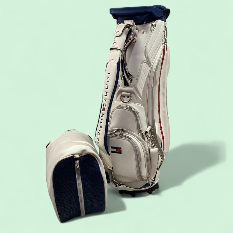 トミー ヒルフィガー フード付き キャディバッグ 9型 6分割 ホワイト