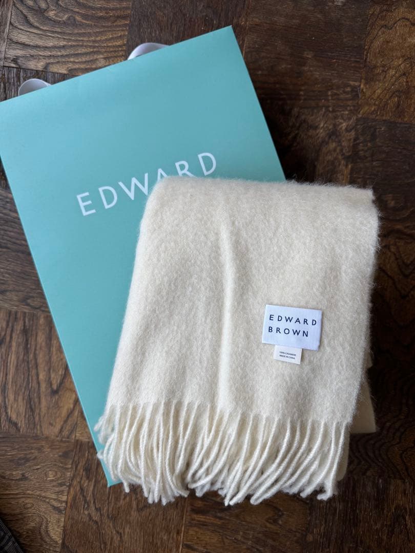 EDWARD BROWN カシミヤ マフラー アイボリー