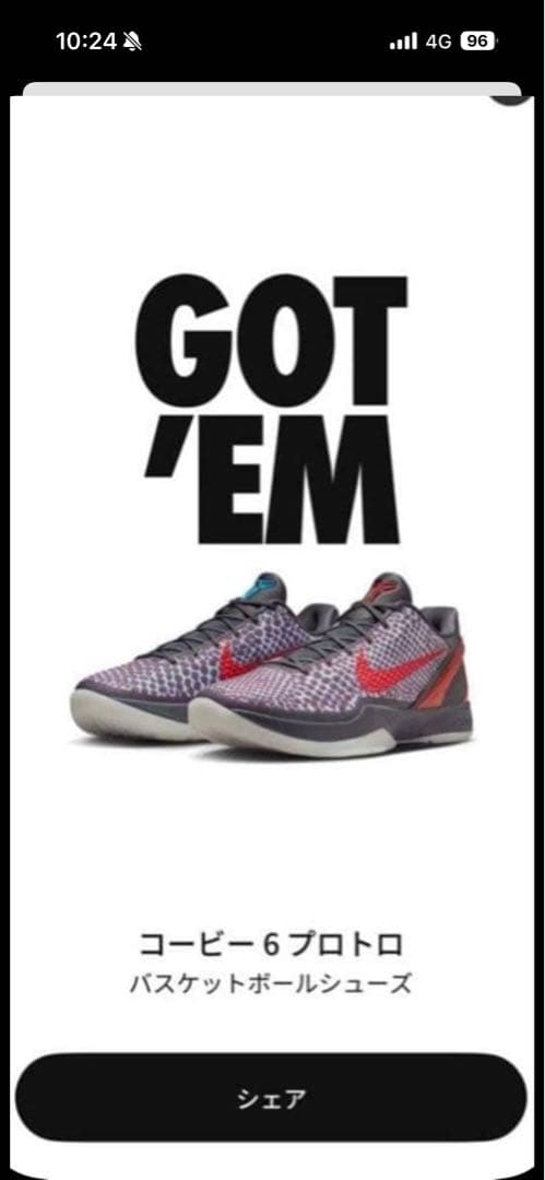 コービー 6 プロトロ バスケットボールシューズ　27cm