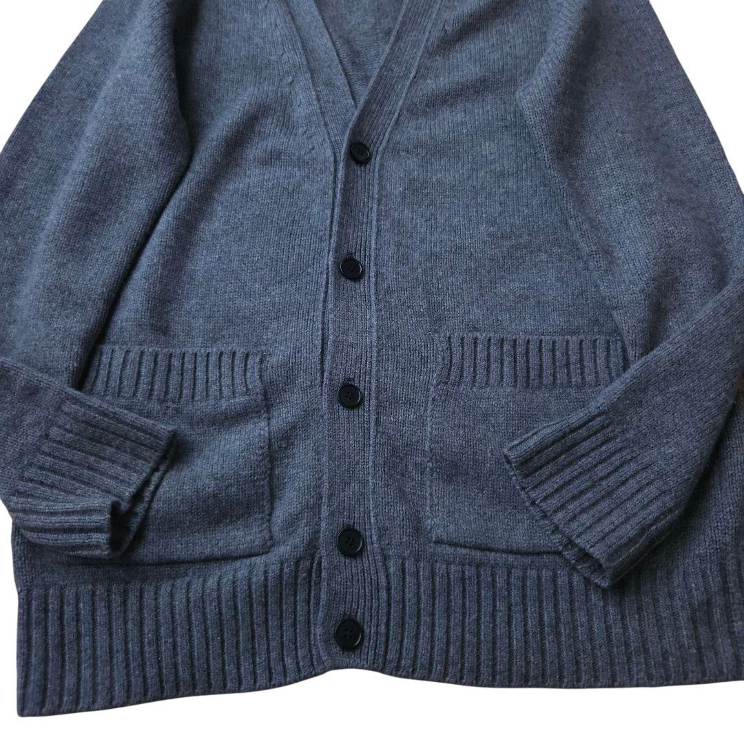 スローン カシミヤ混 Vネックカーディガン 厚手 L~XLサイズ相当 美品