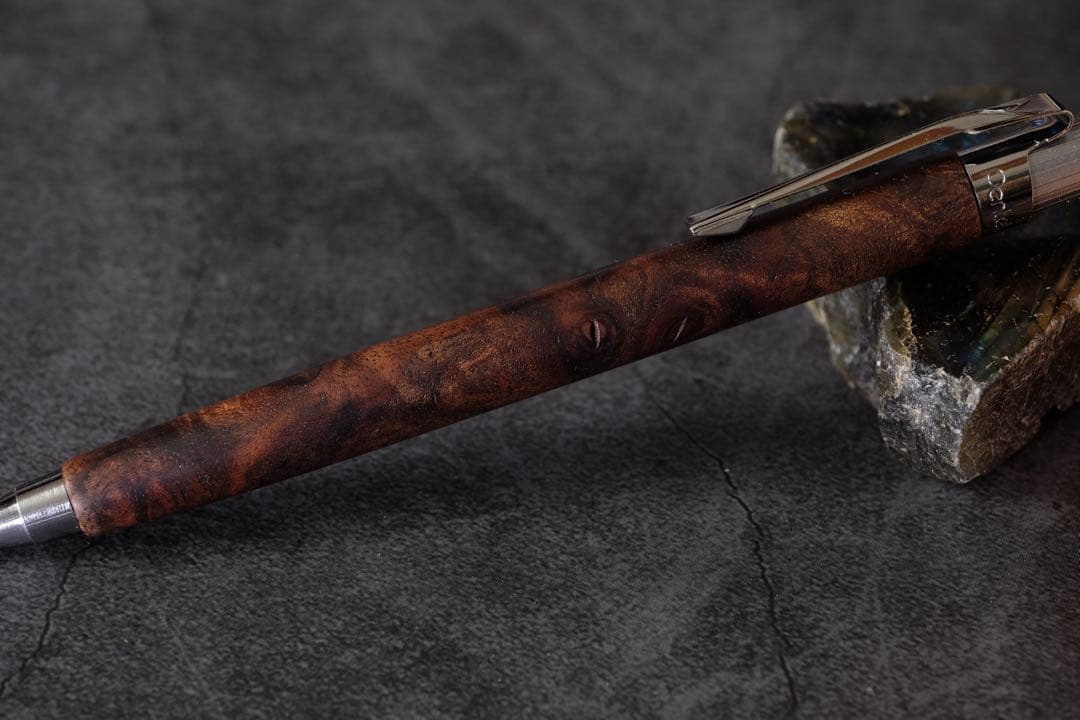 PG5木軸カスタム0205　高村杢工房 製図用シャーペン　クラロウォルナット瘤