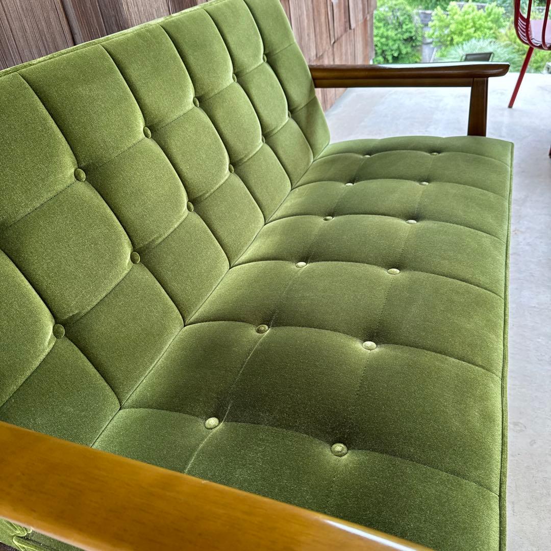 カリモク60 Kチェア 2シーター モケットグリーン 2人掛け 緑 カリモク