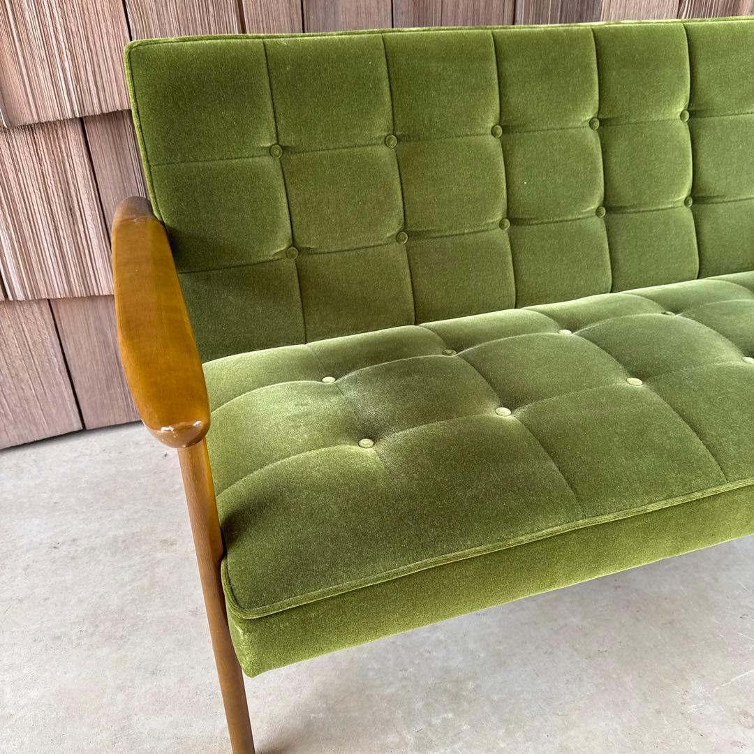 カリモク60 Kチェア 2シーター モケットグリーン 2人掛け 緑 カリモク