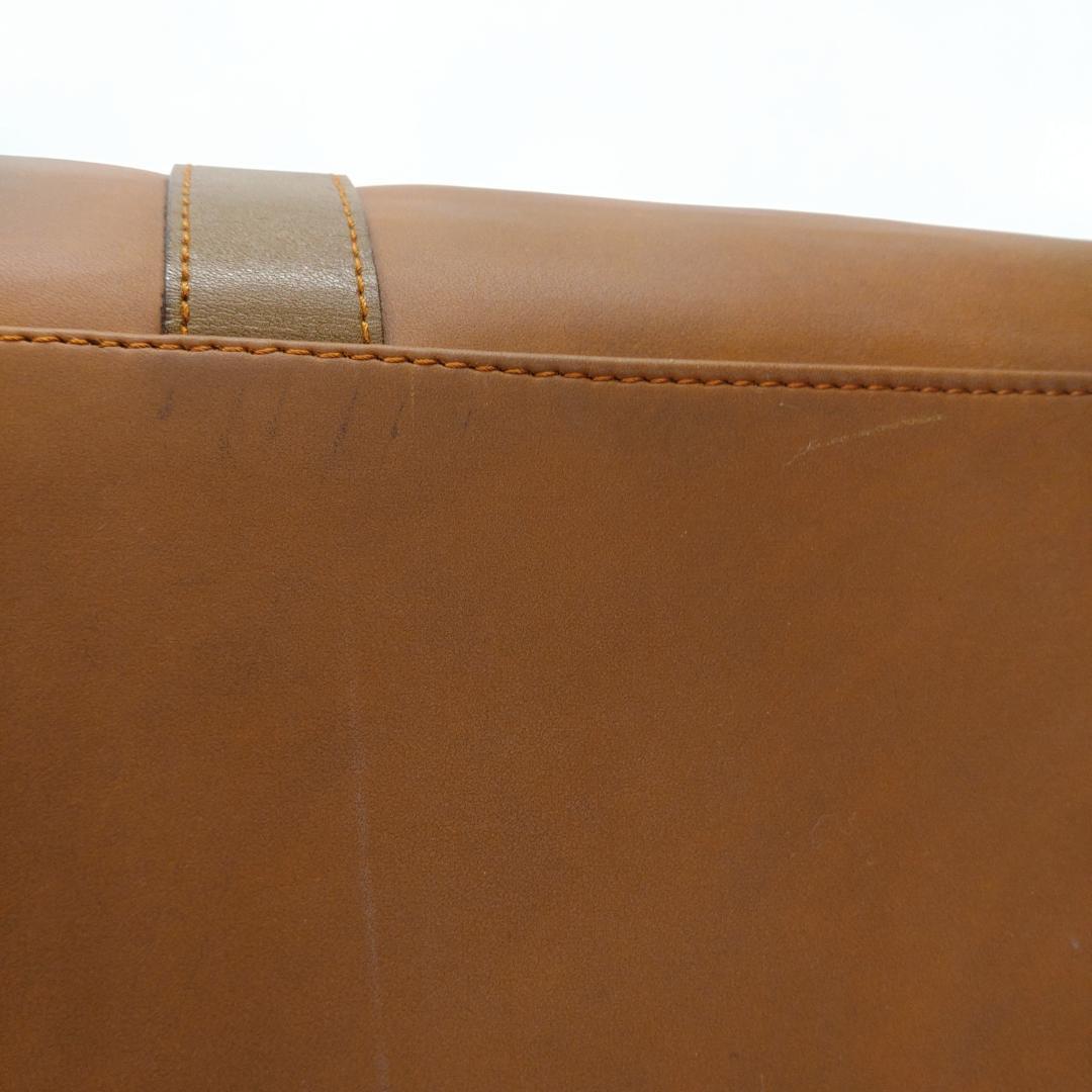 Courreges クレージュ レザー ボストンバッグ ブラウン 大容量