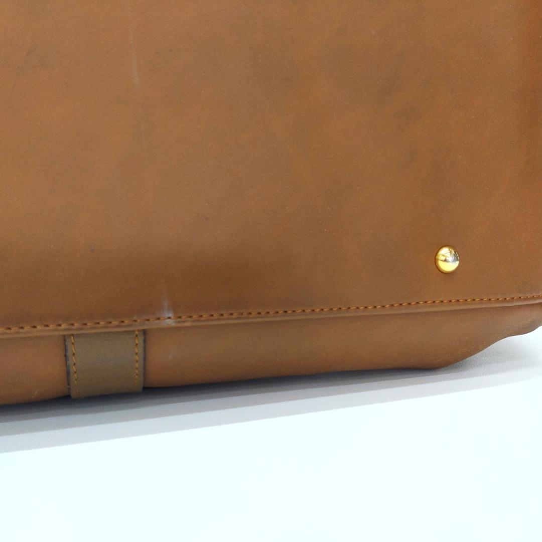 Courreges クレージュ レザー ボストンバッグ ブラウン 大容量