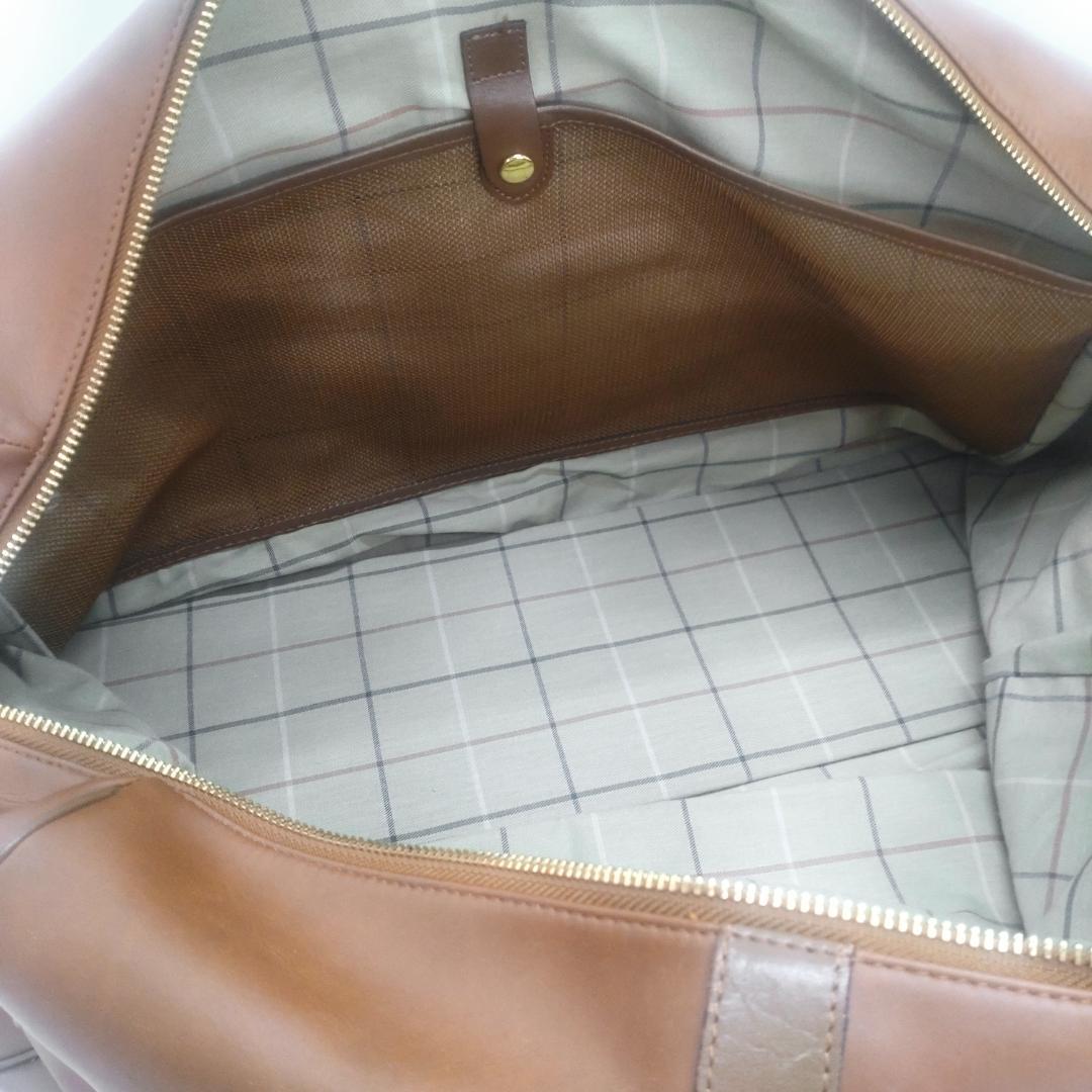 Courreges クレージュ レザー ボストンバッグ ブラウン 大容量