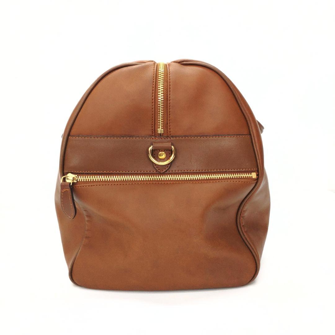 Courreges クレージュ レザー ボストンバッグ ブラウン 大容量