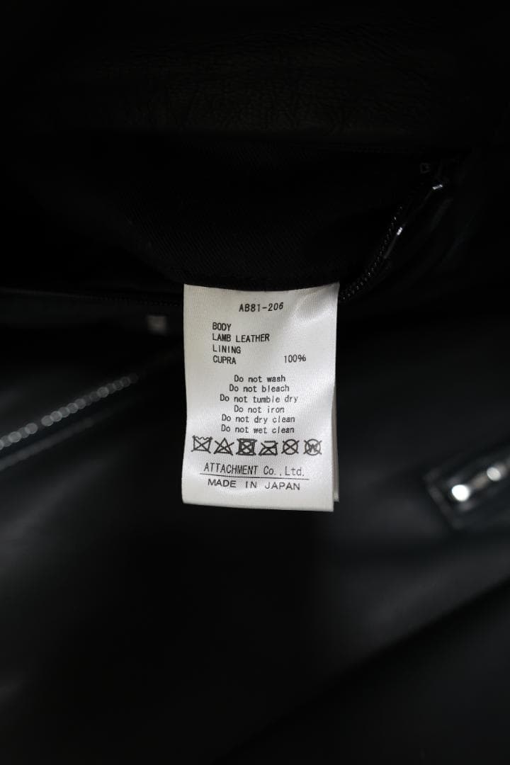 アタッチメント 日本製ラムレザーダブルライダース 2 BLACK