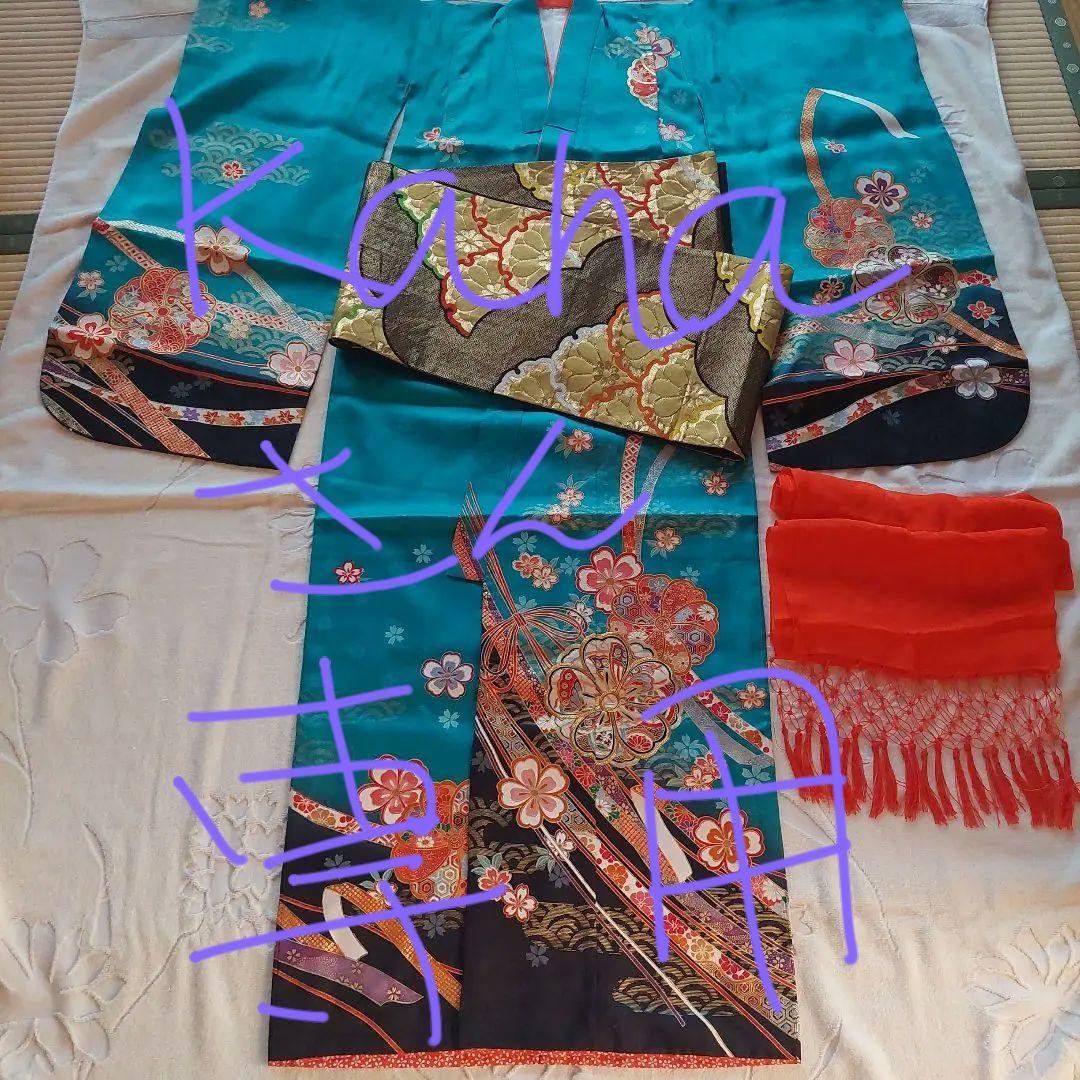七五三用着物　帯　長襦袢　しごき付き　美品です。