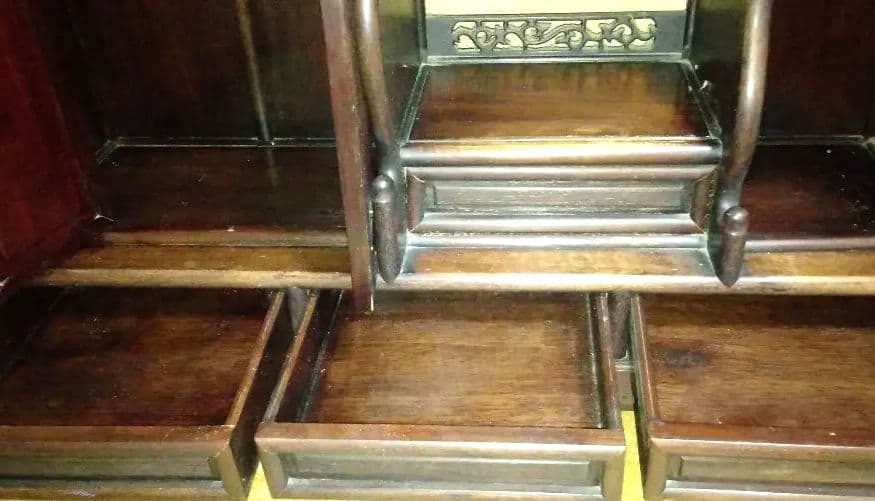 【昭和レトロ】 茶箪笥 飾り棚 和棚 飾り彫 古家具 アンティーク