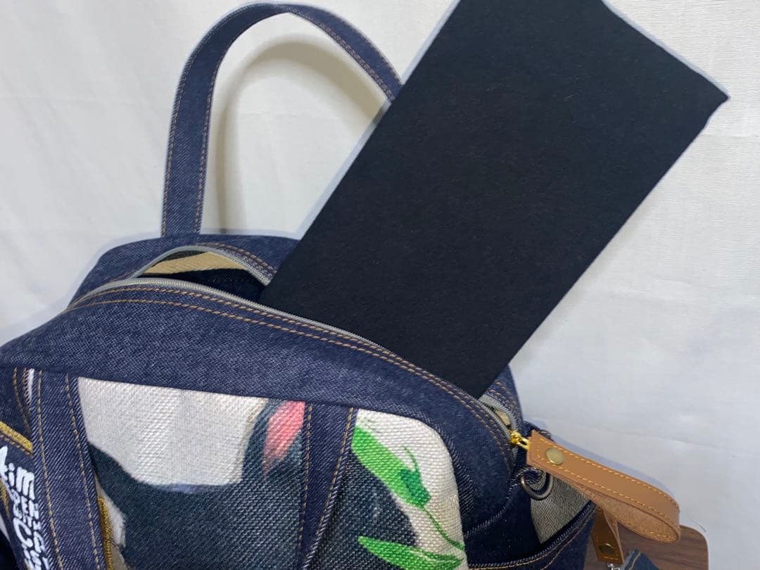 ☆岡山デニム☆黒猫☆リュック対応☆4wayボストンバッグ