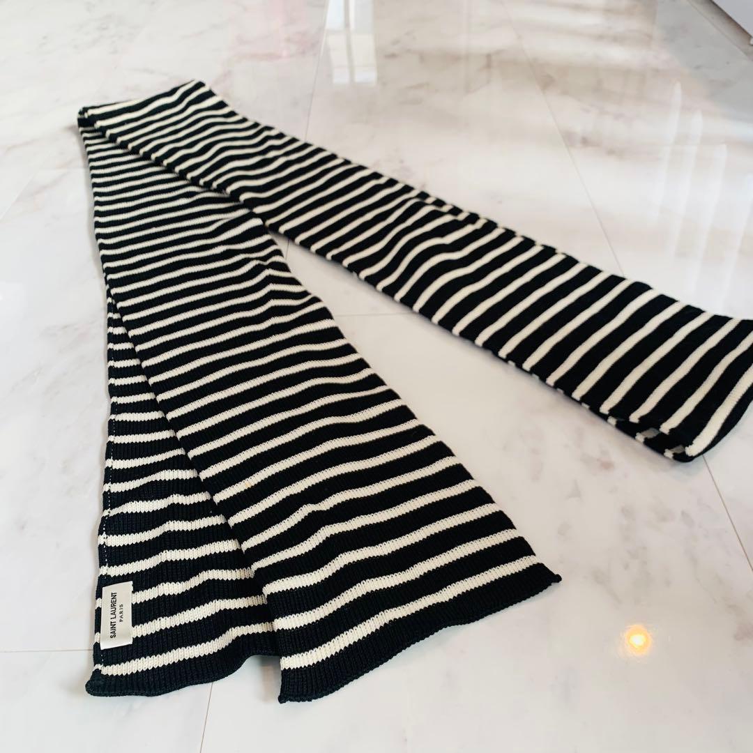SAINT LAURENT Paris サンローラン パリ　ボーダー　マフラー