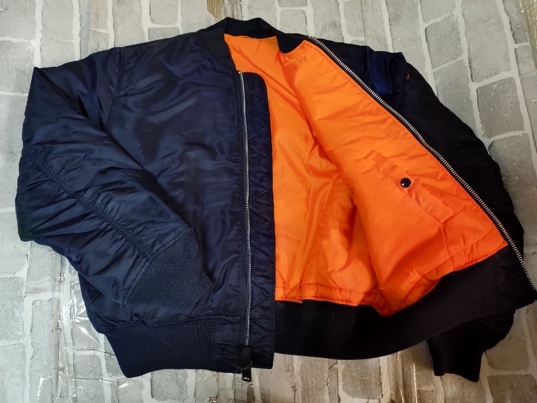 【美品】【希少XLサイズ】【希少ネイビー】【アルファ】【MA-1】