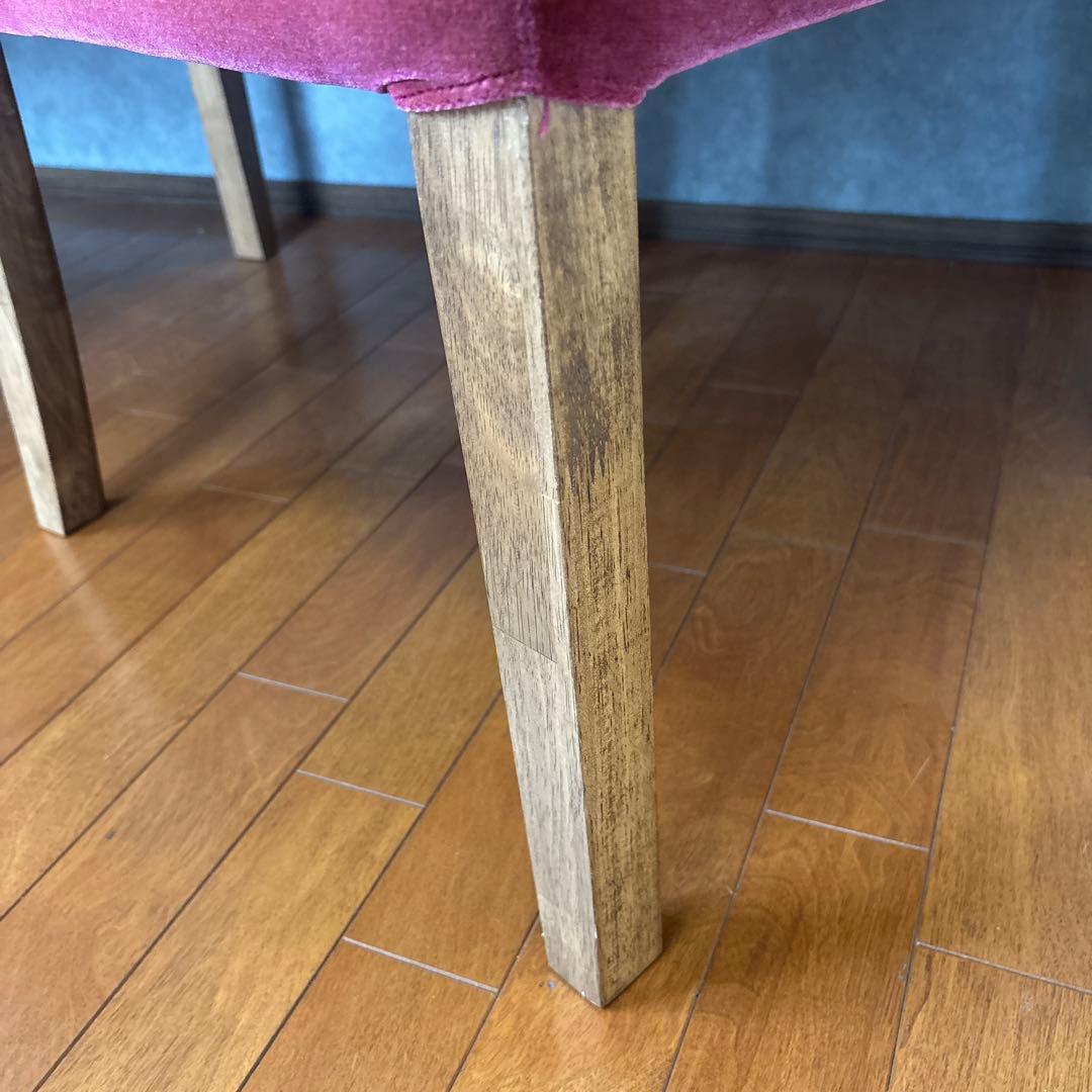 ダイニングチェア ダークレッド ベロア 3脚セット ばら売り可 昭和 レトロ