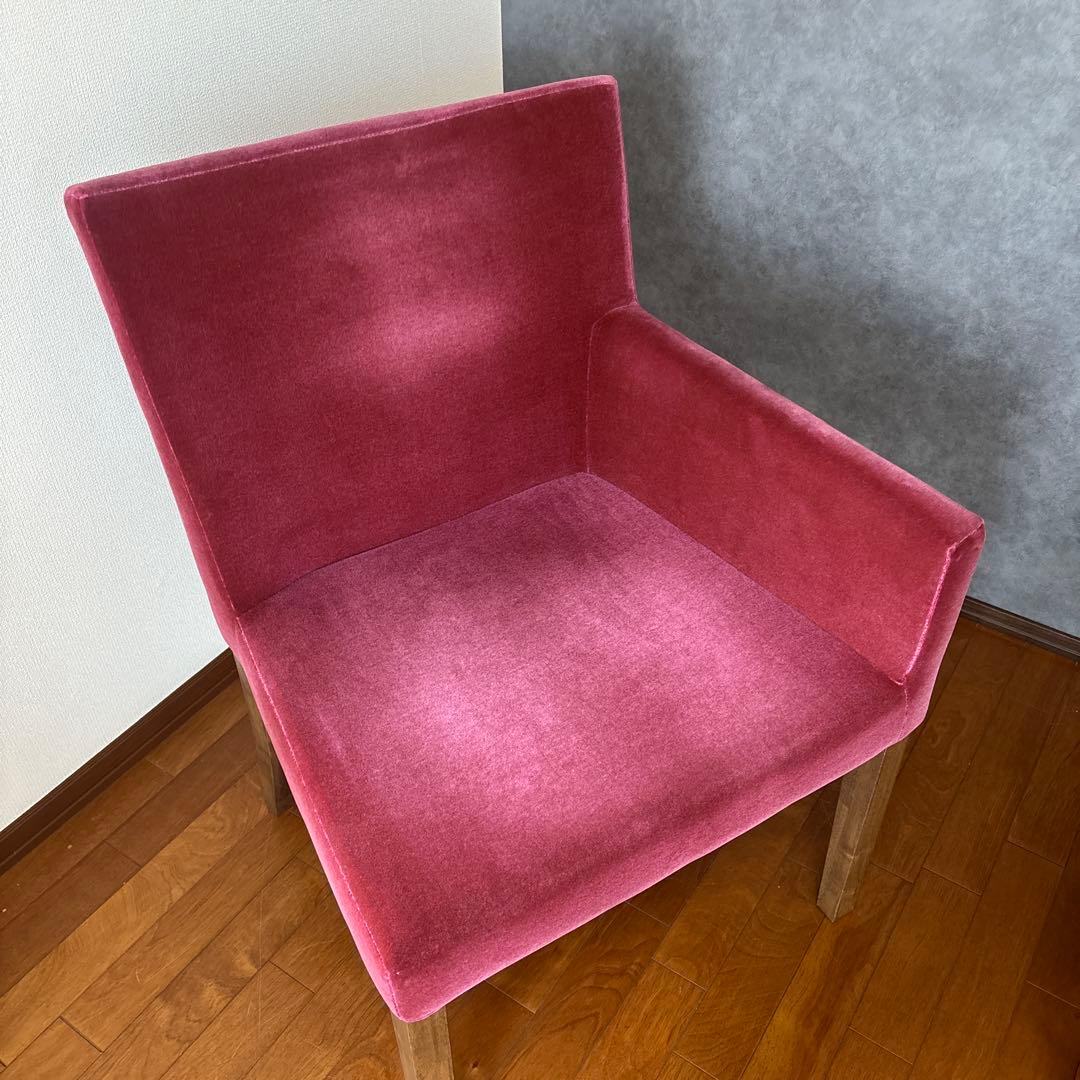 ダイニングチェア ダークレッド ベロア 3脚セット ばら売り可 昭和 レトロ