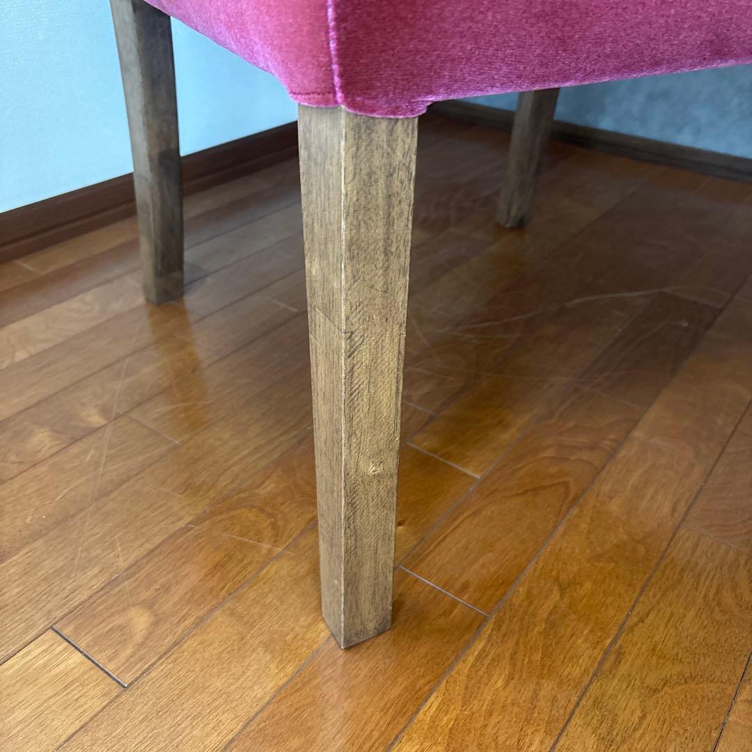 ダイニングチェア ダークレッド ベロア 3脚セット ばら売り可 昭和 レトロ