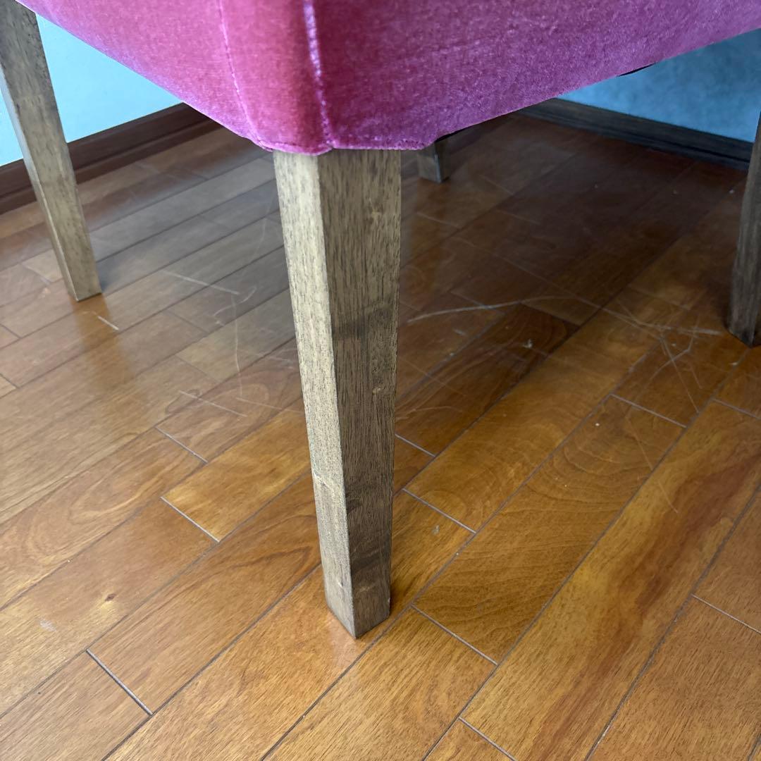 ダイニングチェア ダークレッド ベロア 3脚セット ばら売り可 昭和 レトロ