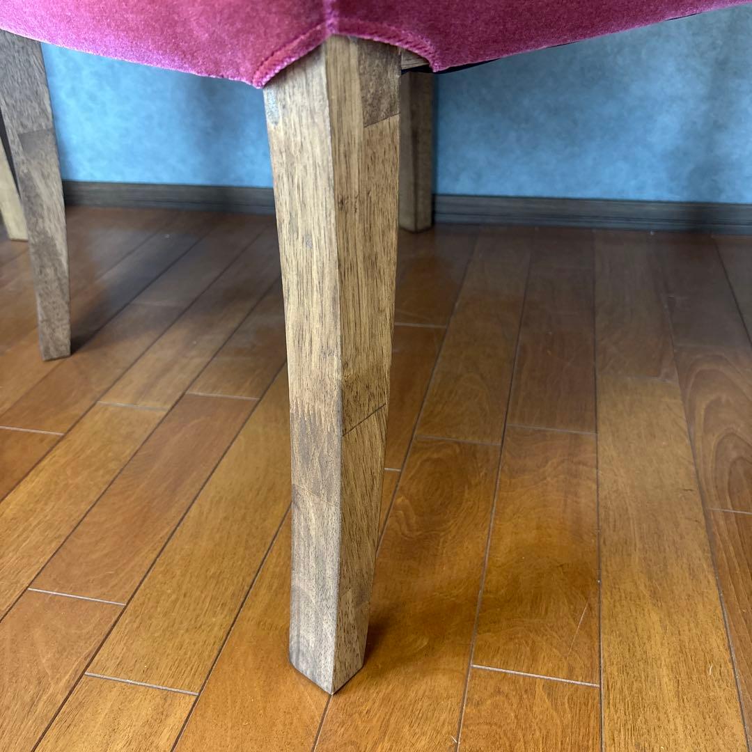 ダイニングチェア ダークレッド ベロア 3脚セット ばら売り可 昭和 レトロ