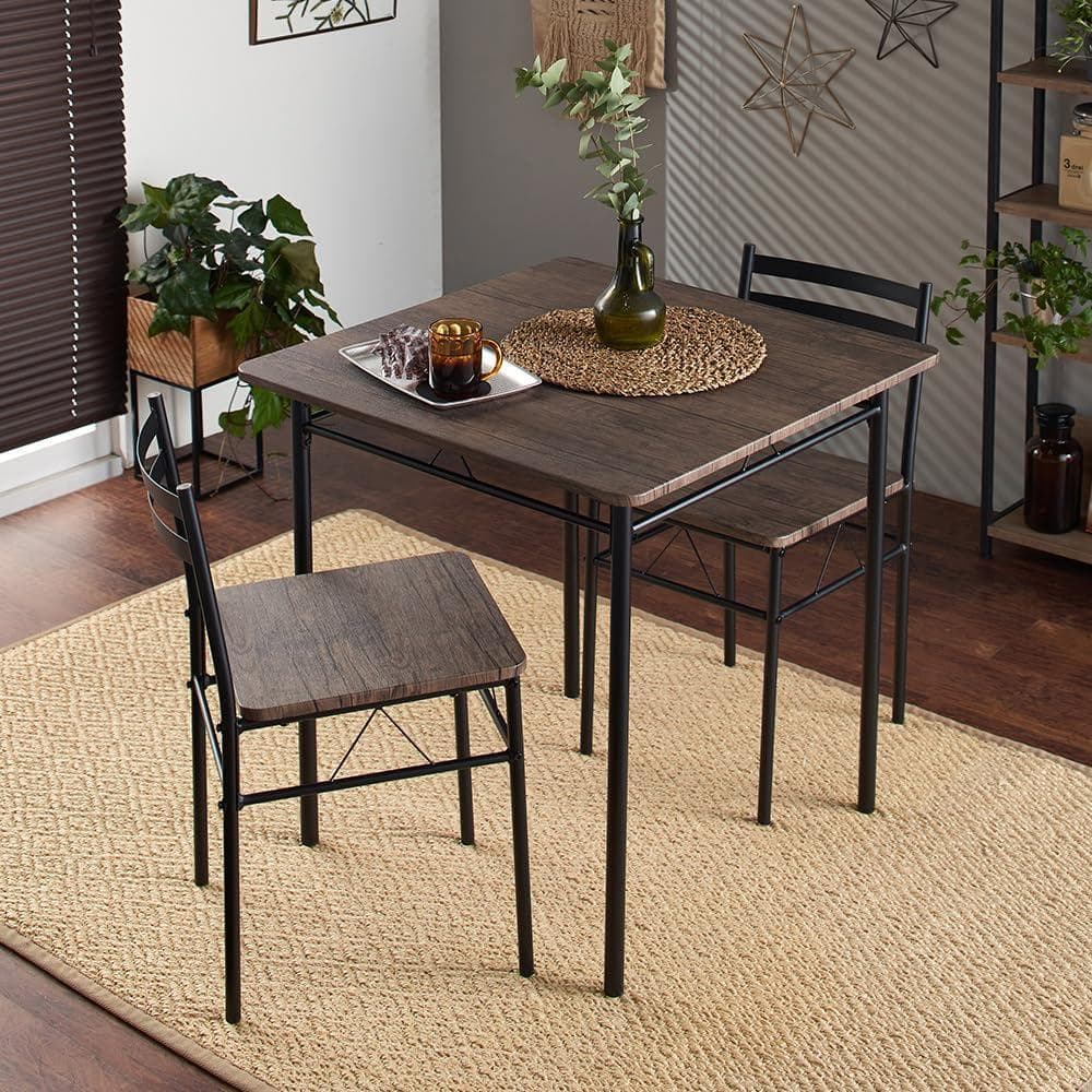 アイリス ダイニングテーブル 3点セット テーブル イス ブラウン AS-V70