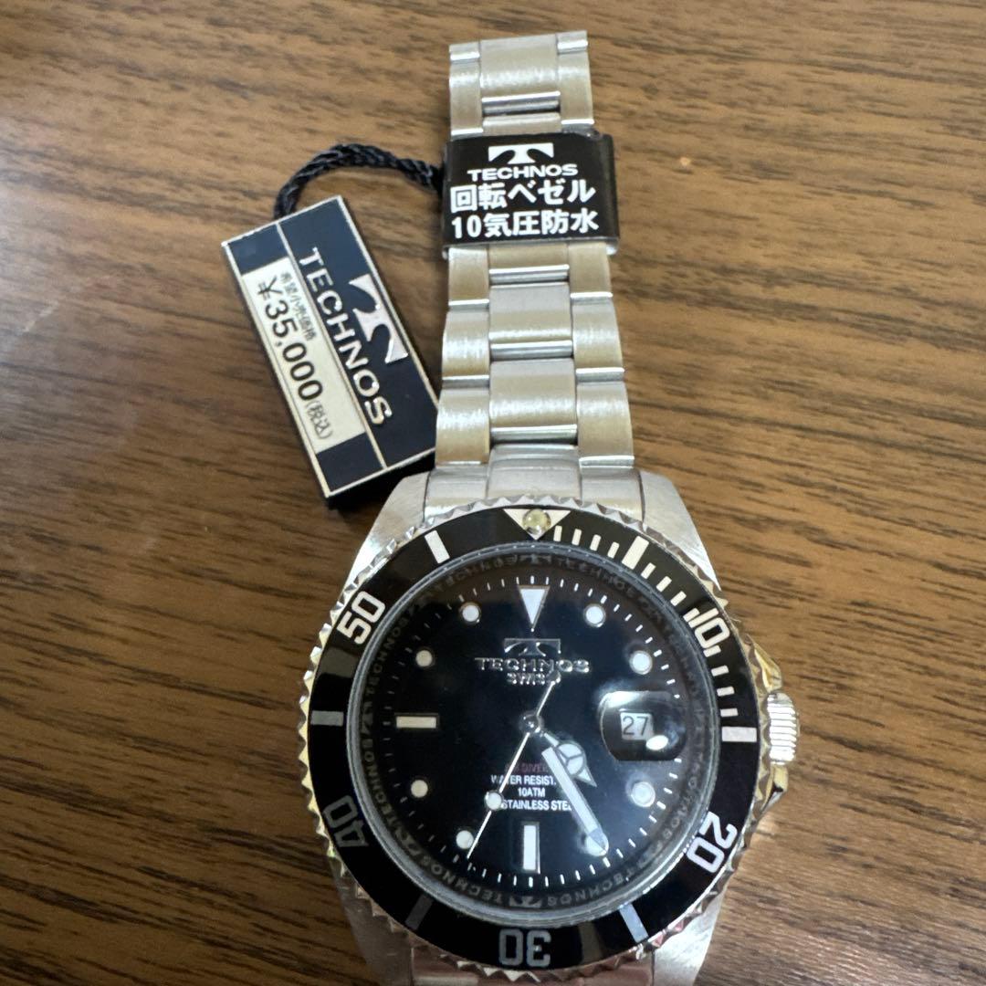 TECHNOS 回転ベゼル 10気圧防水 時計　電池入り動作確認済み