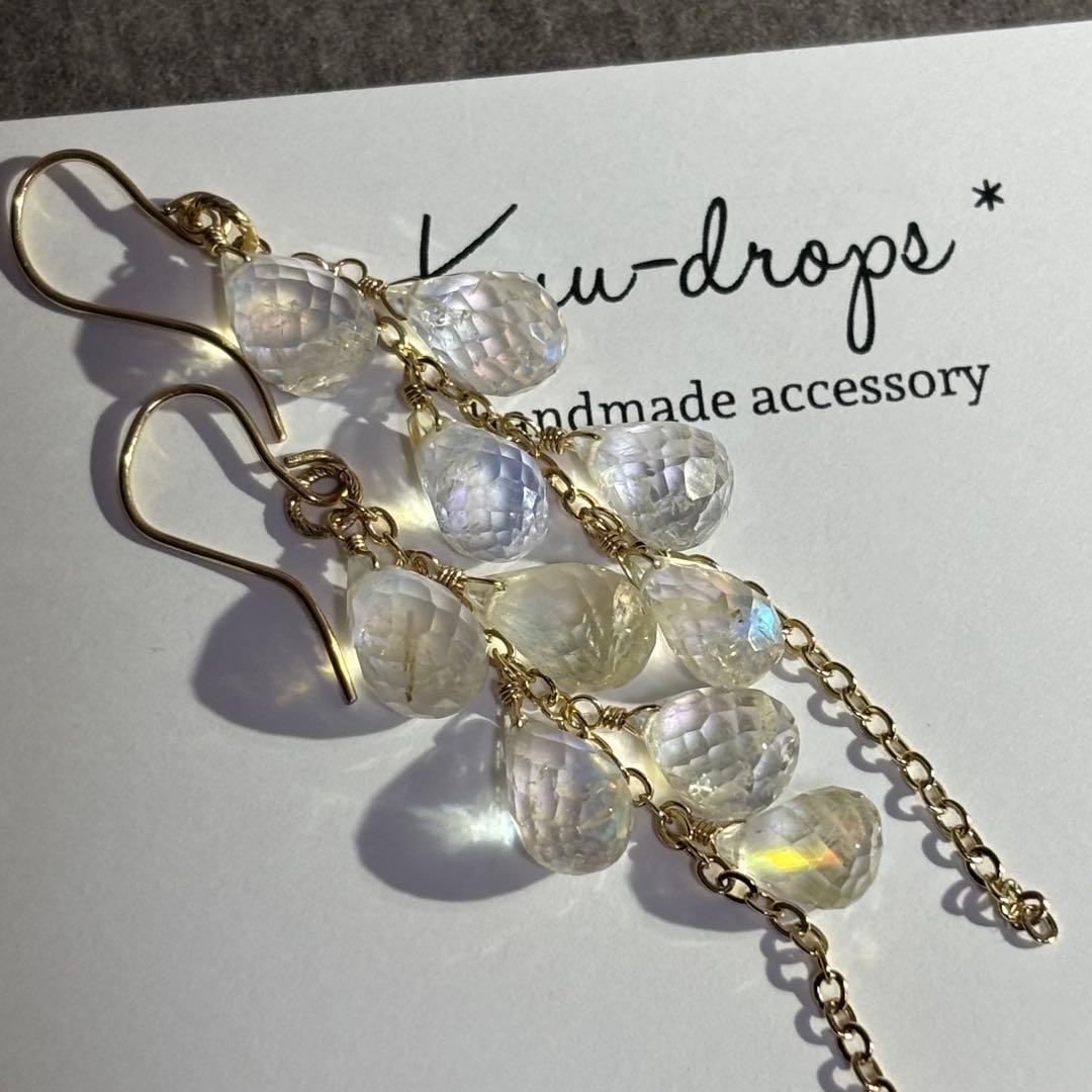 《再販》アンデシンラブラドライト✴︎14kgfピアスP292