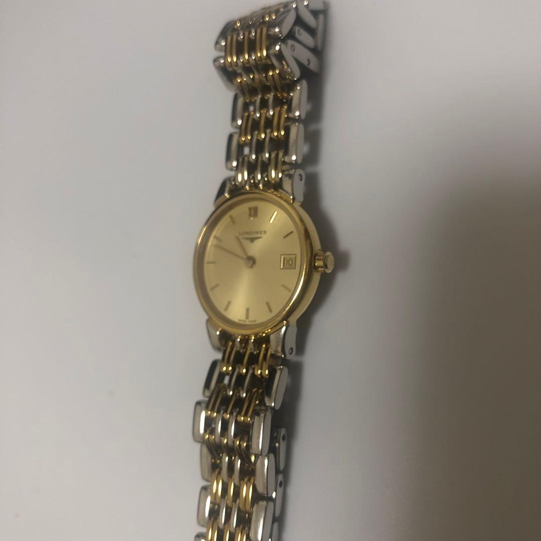 ロンジン グランドクラシック コンビ 腕時計 レディース ゴールド文字盤